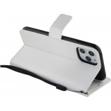 Fourre iPhone 15 Pro Max - Premium Flip cuir lisse porte-cartes - Blanc