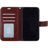Hülle iPhone 15 Pro Max - Premium Flip Leder Tasche - Braun