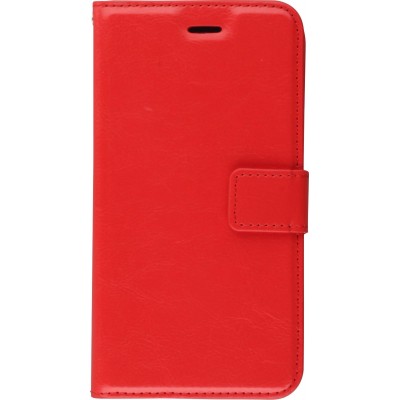 Fourre iPhone 15 Pro - Premium Flip cuir lisse porte-cartes - Rouge