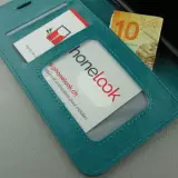 Fourre iPhone 15 Pro Max - Premium Flip cuir lisse porte-cartes - Turquoise