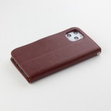 Fourre iPhone 11 Pro - Premium Flip cuir lisse porte-cartes - Brun