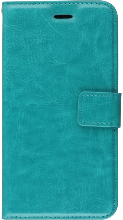 Fourre iPhone 11 Pro - Premium Flip cuir lisse porte-cartes - Turquoise