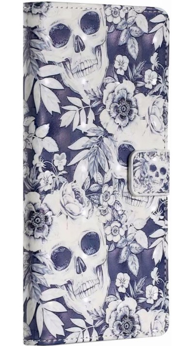 Hülle iPhone 12 / 12 Pro - 3D Flip Skull dunkelblau