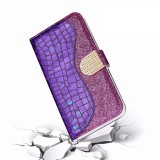 Fourre iPhone 13 Pro - Flip Croco Strass violet - Rose