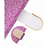 Fourre iPhone 11 - Flip Croco Strass violet - Rose