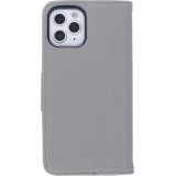 Hülle iPhone 12 / 12 Pro - Flip Lederlook - Grau