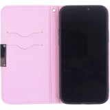 Fourre iPhone 12 Pro Max - Flip look cuir - Rose