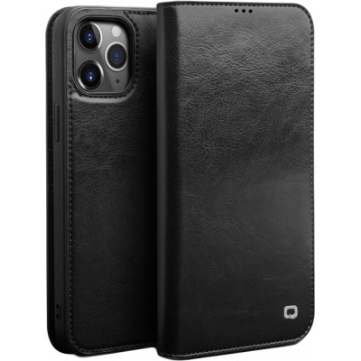 Fourre iPhone 7 / 8 / SE (2020, 2022) - Flip Qialino cuir véritable - Noir