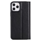 iPhone 12 / 12 Pro Case Hülle - GEBEi Kala Serie Luxus in echtem Leder, Kartenhalter, Videohalter - Schwarz