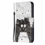 Hülle iPhone 12 / 12 Pro - Flip Schwarz-weiße Katze