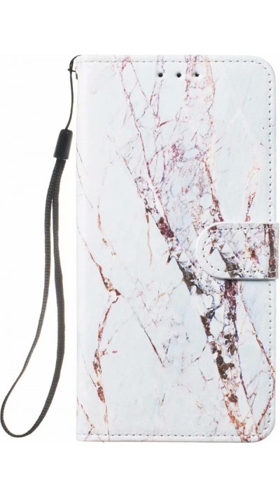 Fourre iPhone 11 Pro - Flip Marble - Blanc