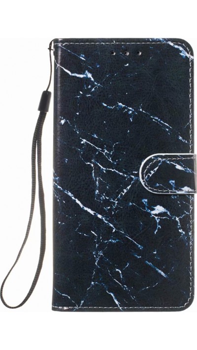Fourre iPhone 11 - Flip Marble - Noir