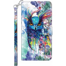 Fourre iPhone 15 Pro - 3D Flip Hibou multicolor