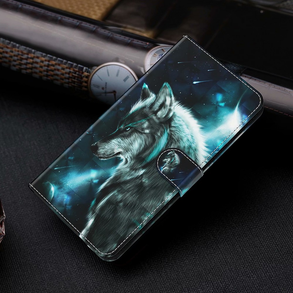 Fourre iPhone 16e - 3D Flip Wolf Universe