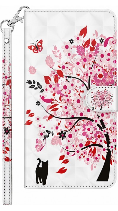 Fourre iPhone 15 - 3D Flip arbre en fleur