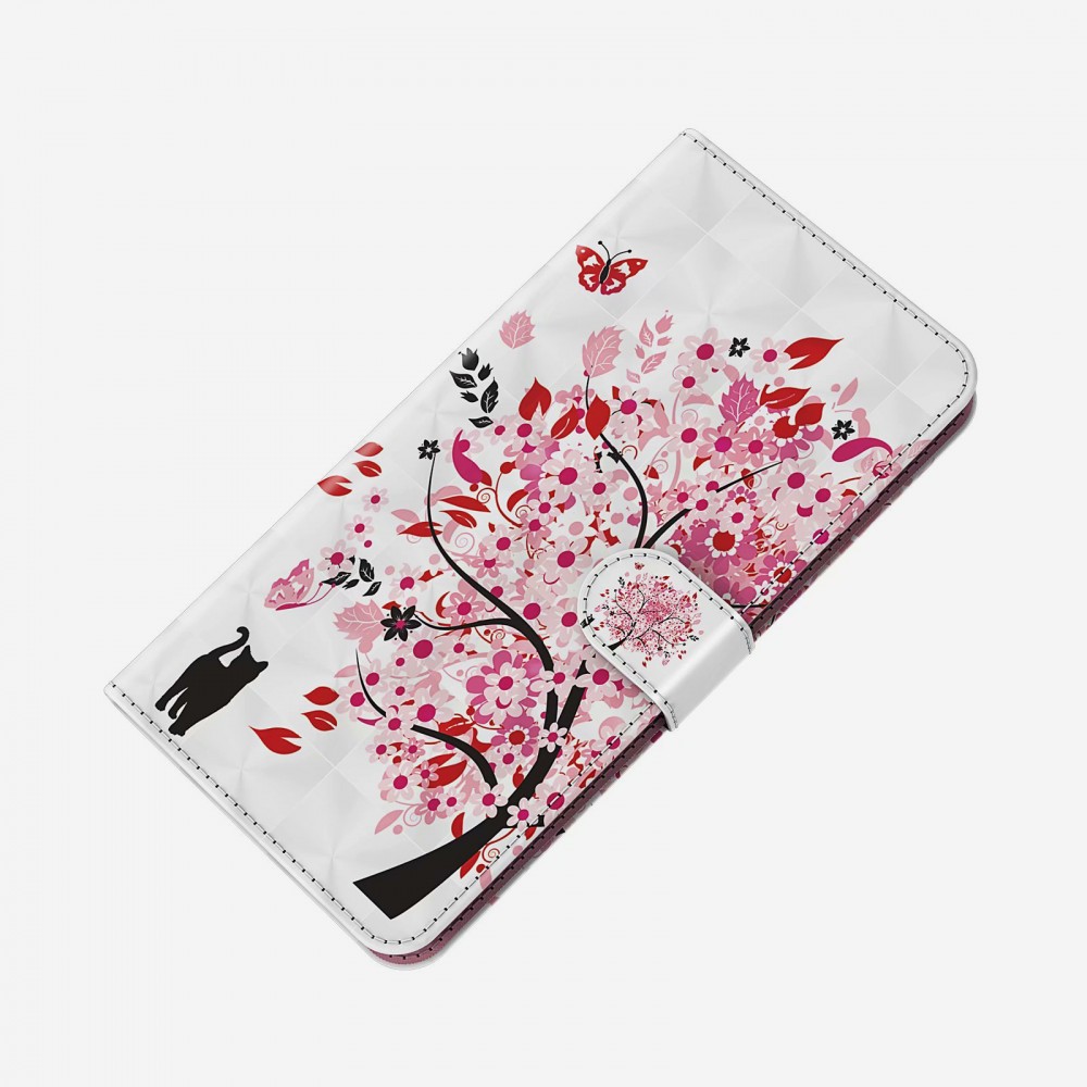 iPhone 14 Case Hülle - 3D Flip Baum in voller Blüte