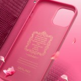 Fourre iPhone 14 Pro - Flip Croco Qialino cuir véritable - Rose