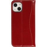 Hülle iPhone 15 - Flip Fierre Shann Echtleder - Rot