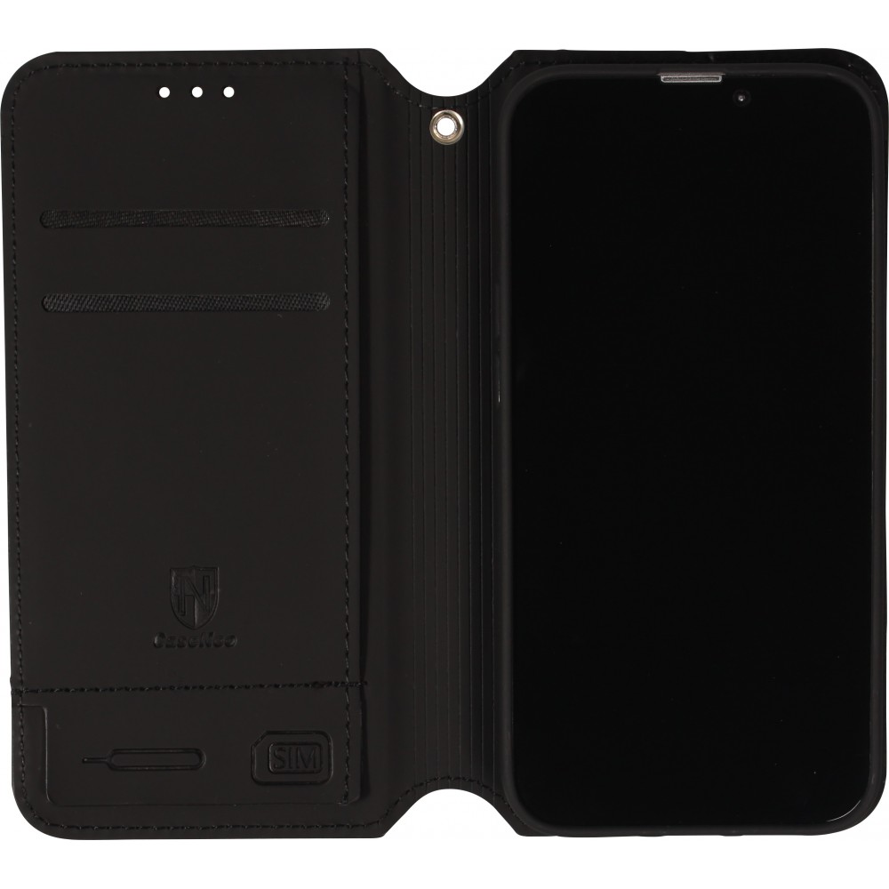 Fourre iPhone 13 mini - Flip Géométrique triangles avec rangement pour cartes de crédit, billet, carte SIM