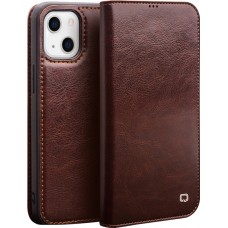 Fourre iPhone 11 Pro - Flip Qialino cuir véritable - Brun