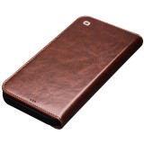 Fourre iPhone 15 Plus - Flip Qialino cuir véritable - Brun