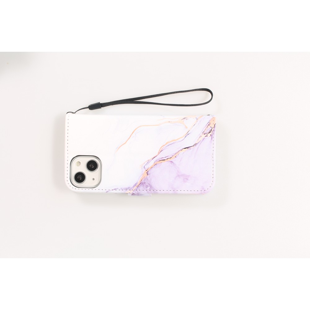 Fourre iPhone 13 - Flip Wallet Liquid Color avec fermeture à aimant - Calm Cloud