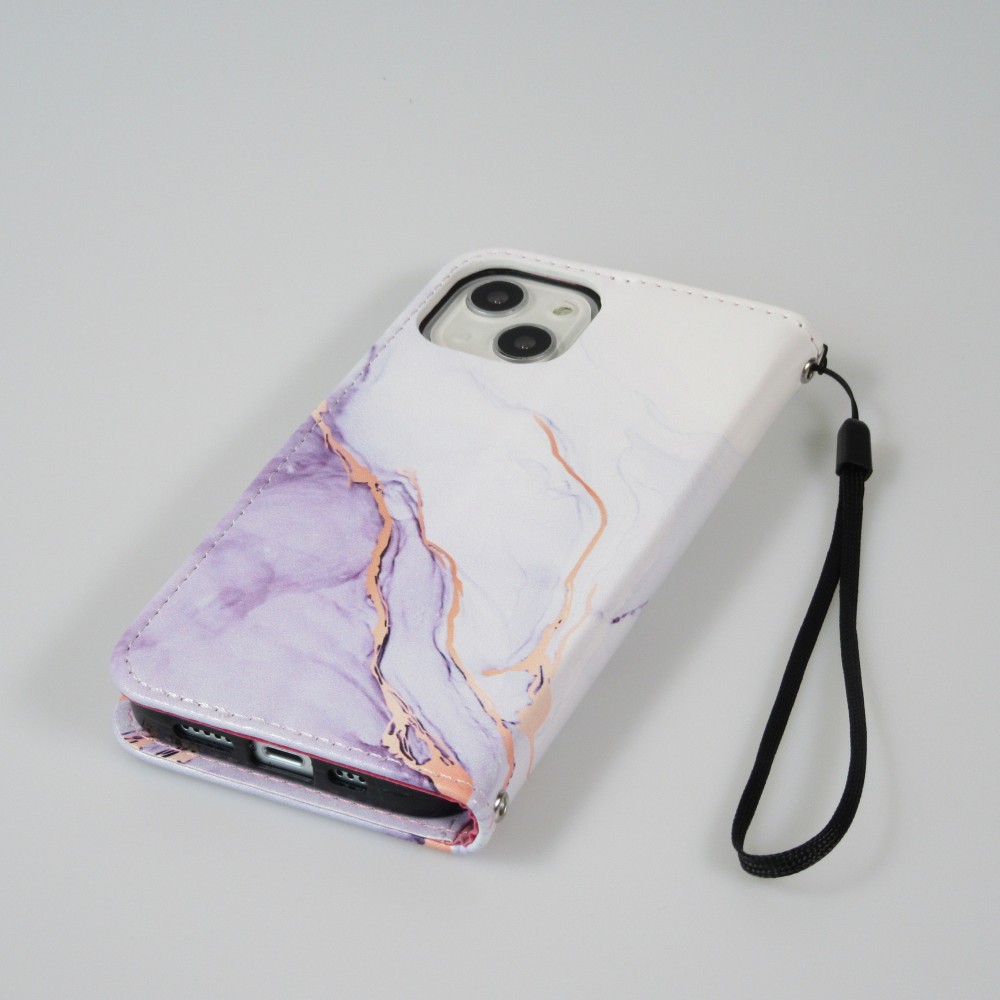 Fourre iPhone 13 - Flip Wallet Liquid Color avec fermeture à aimant - Calm Cloud