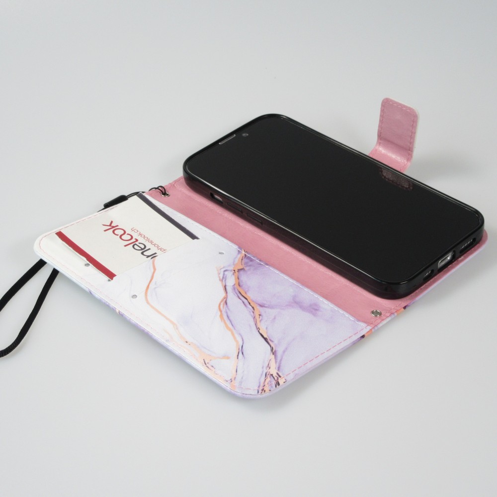 Fourre iPhone 13 - Flip Wallet Liquid Color avec fermeture à aimant - Calm Cloud