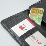 iPhone 13 Pro Max Case Hülle - Flip Krokodil - Schwarz