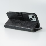 iPhone 13 Case Hülle - Flip Krokodil - Schwarz
