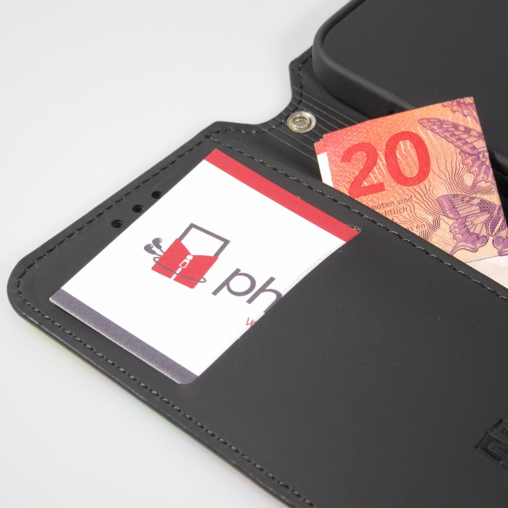 Fourre iPhone 13 - Flip peinture multi-couleur avec rangement pour cartes de crédit, billet, carte SIM