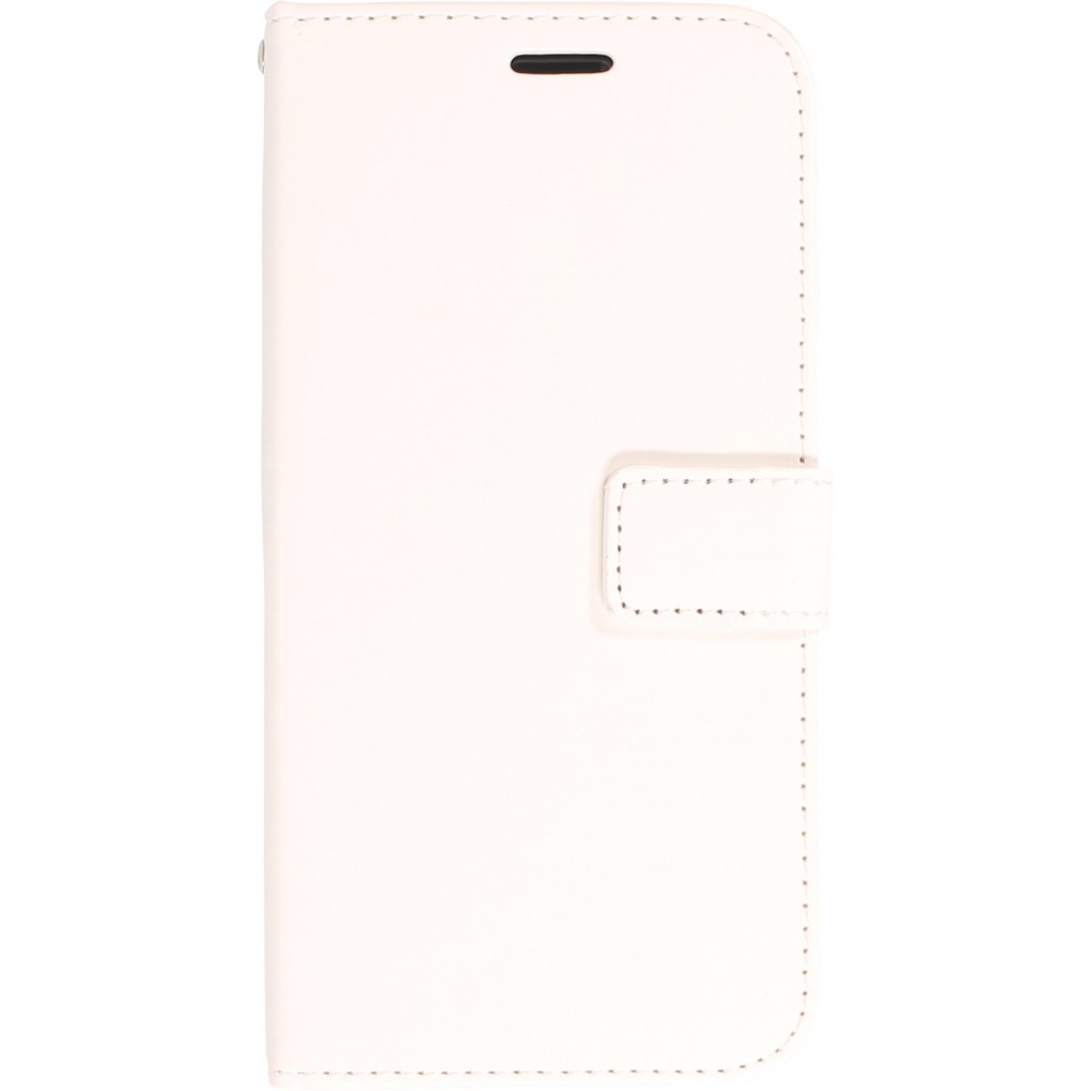 iPhone 13 Case Hülle - Premium Flip Leder Tasche - Weiss