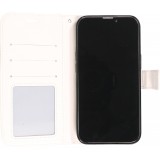 iPhone 13 Case Hülle - Premium Flip Leder Tasche - Weiss