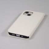 iPhone 13 Case Hülle - Premium Flip Leder Tasche - Weiss