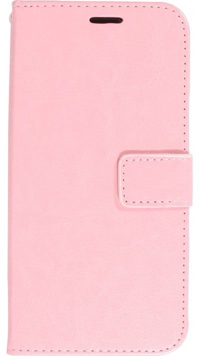 Fourre iPhone 15 Plus - Premium Flip cuir lisse porte-cartes - Rose clair