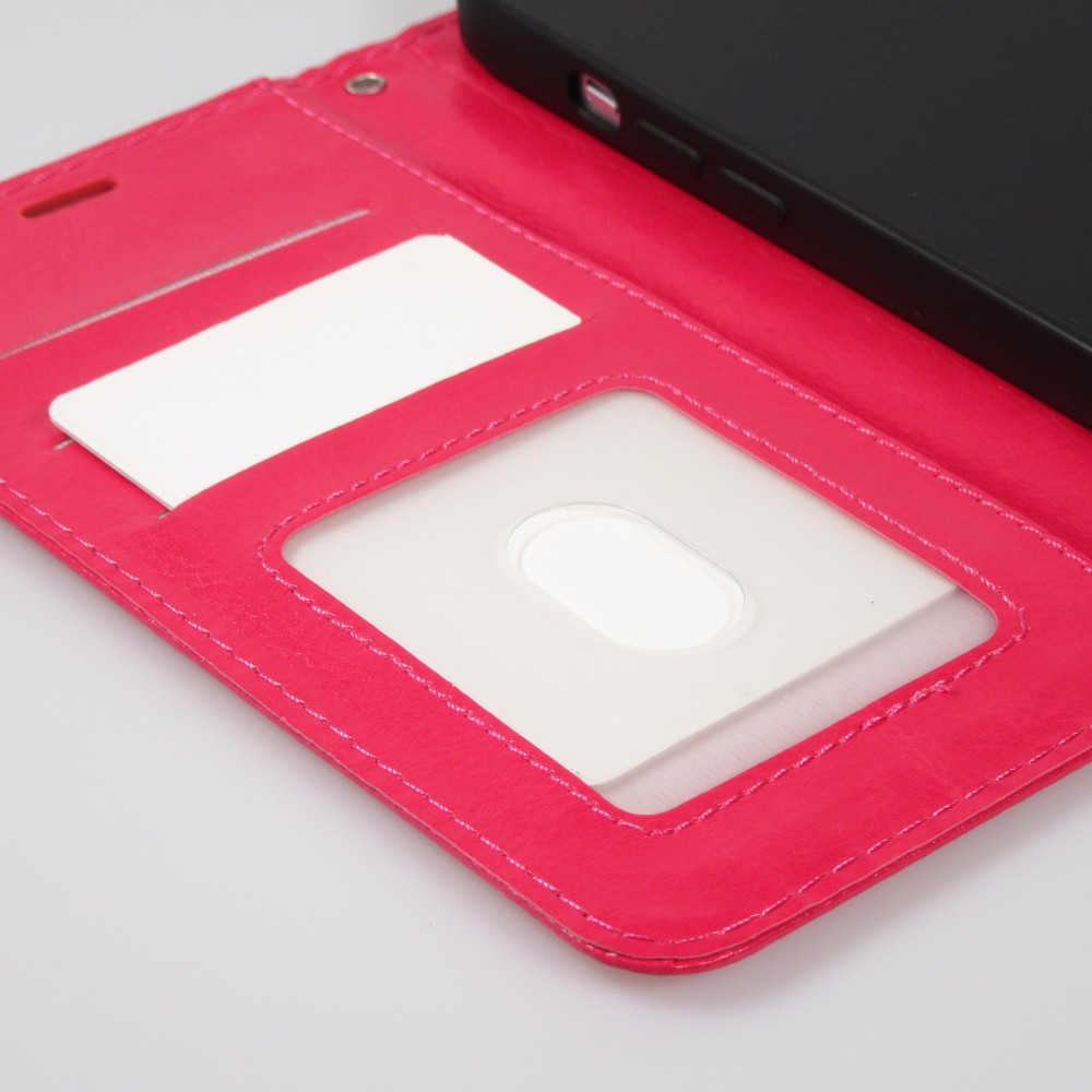 Fourre Samsung Galaxy S24 - Premium Flip cuir lisse porte-cartes - Rose foncé