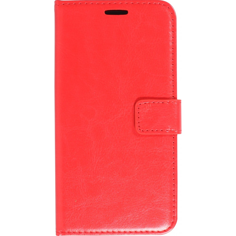 Fourre iPhone 13 - Premium Flip cuir lisse porte-cartes - Rouge