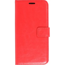 Fourre iPhone 13 - Premium Flip cuir lisse porte-cartes - Rouge