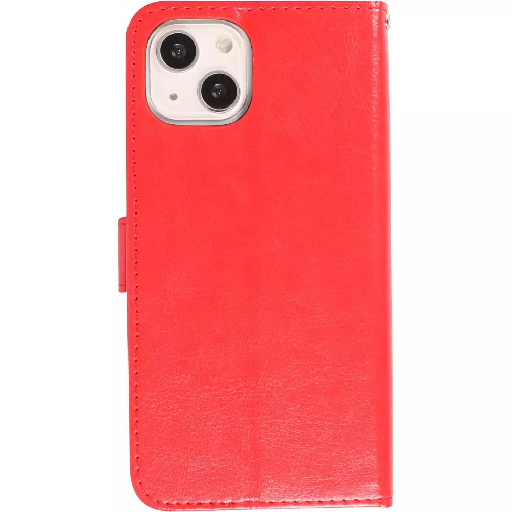 Fourre iPhone 15 Plus - Premium Flip cuir lisse porte-cartes - Rouge