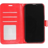 Fourre iPhone 13 - Premium Flip cuir lisse porte-cartes - Rouge