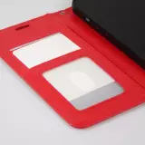Fourre iPhone 15 Plus - Premium Flip cuir lisse porte-cartes - Rouge