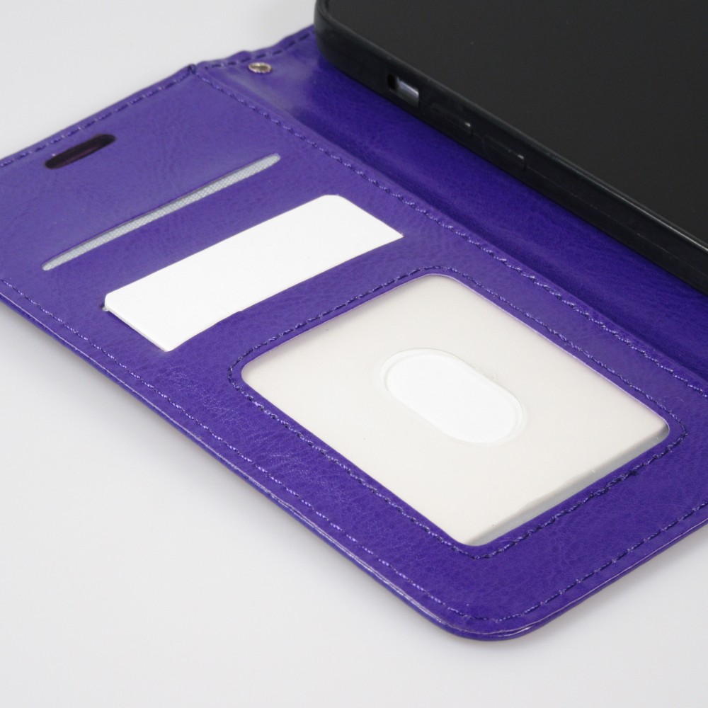 Fourre Samsung Galaxy S25 - Premium Flip cuir lisse porte-cartes - Violet
