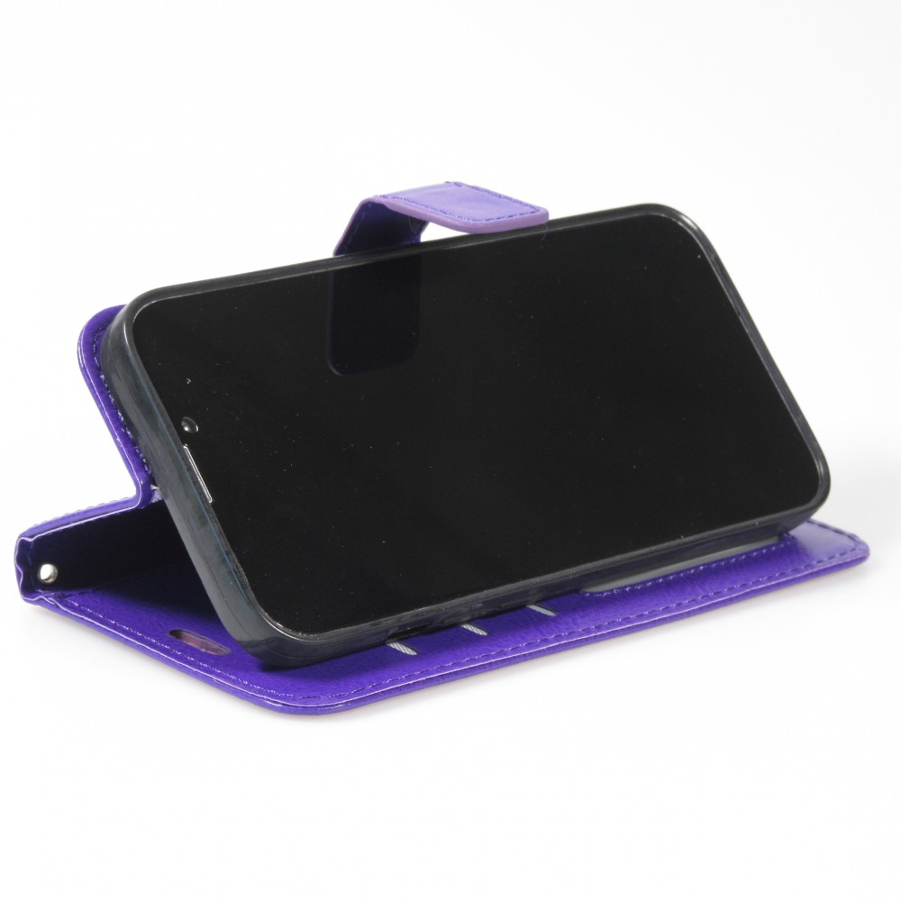 Fourre Samsung Galaxy S25 - Premium Flip cuir lisse porte-cartes - Violet