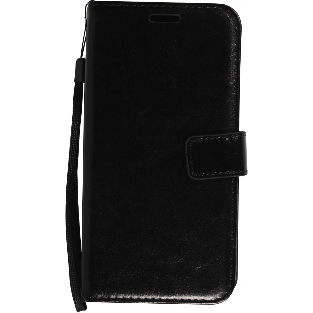Fourre iPhone 13 - Premium Flip cuir lisse porte-cartes - Noir