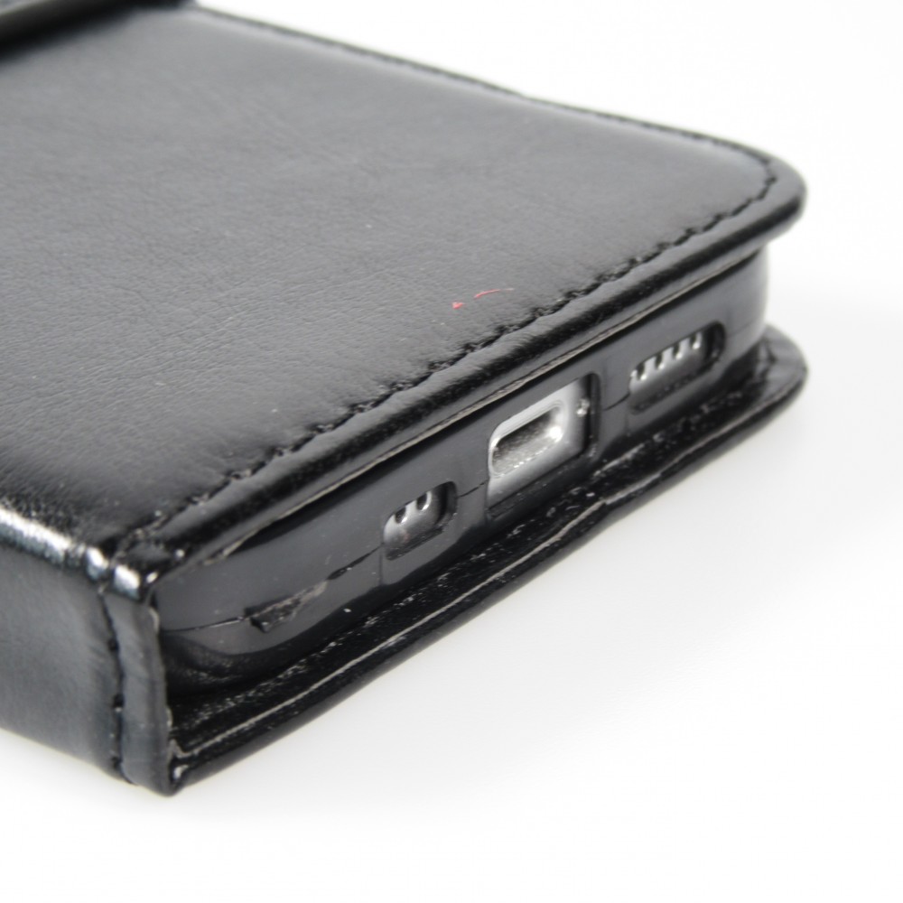 Fourre iPhone 13 - Premium Flip cuir lisse porte-cartes - Noir
