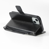 iPhone 15 Plus Case Hülle - Premium Flip - Schwarz