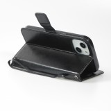 Fourre iPhone 13 - Premium Flip cuir lisse porte-cartes - Noir