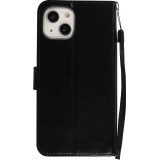 Fourre iPhone 13 - Premium Flip cuir lisse porte-cartes - Noir