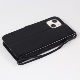 iPhone 15 Plus Case Hülle - Premium Flip - Schwarz