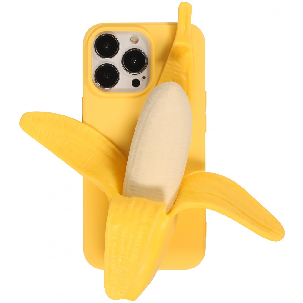 Fourre iPhone 13 Pro - Coque amusante 3D Banane - Jaune